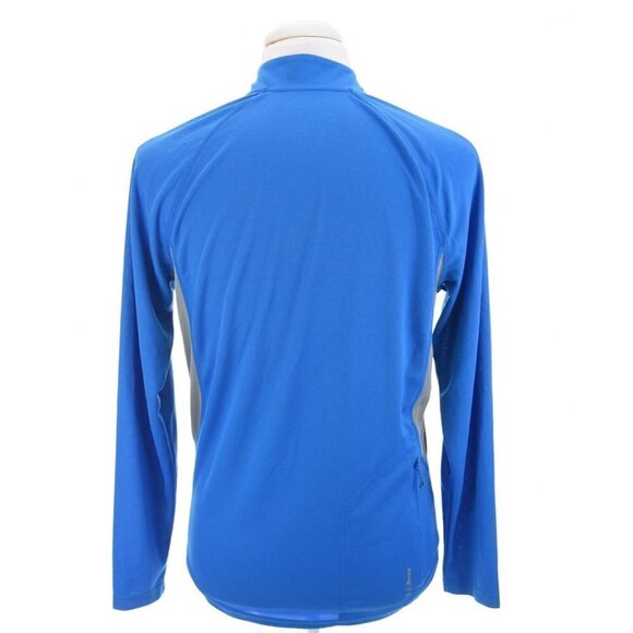 L.L Bean LL Bean Mens 1/2 Half Zip Pullover Gym Running Wicking Blue Pocket Sz M - Picture 7 of 9